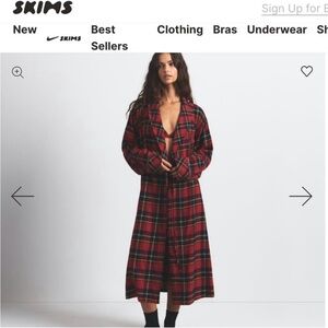 Zara Women's Red Plaid Robe